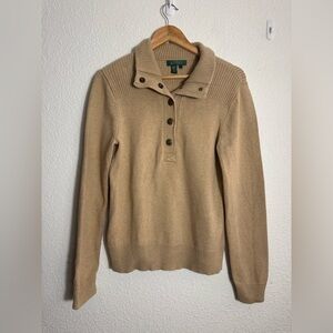 Lauren Ralph Lauren Tan Cowl Neck Sweater